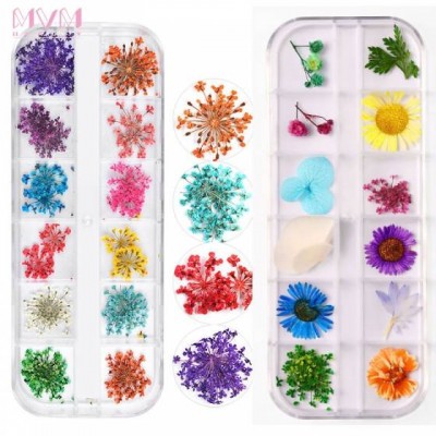 3d Nails Decals Stickers Colorful Designers Designers Nail Stickers Mix Dried Flowers Stickers Nail