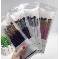 eye makeup brush set 4 pcs horse hair hot pink wood handle eye shadow brushes Blending Cosmetic Brushes